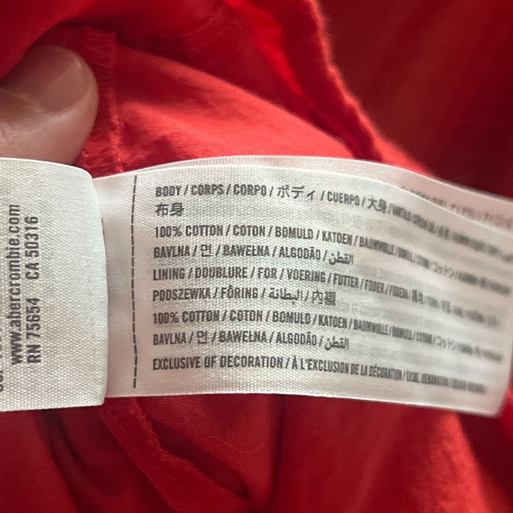 Abercrombie & Fitch Red Gauze Maxi Dress - Picture 6 of 6